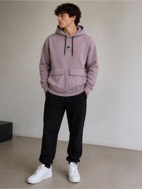 Nike Hoodie Mauve Pink Medium Utility Pocket Sweatshirt